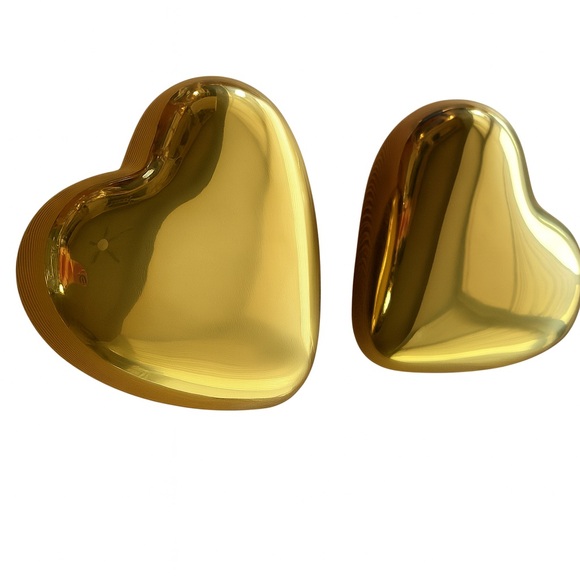 Vintage Two’s Company Gold Heart Paperweights Set of 2 Puffy Hearts - Picture 1 of 10